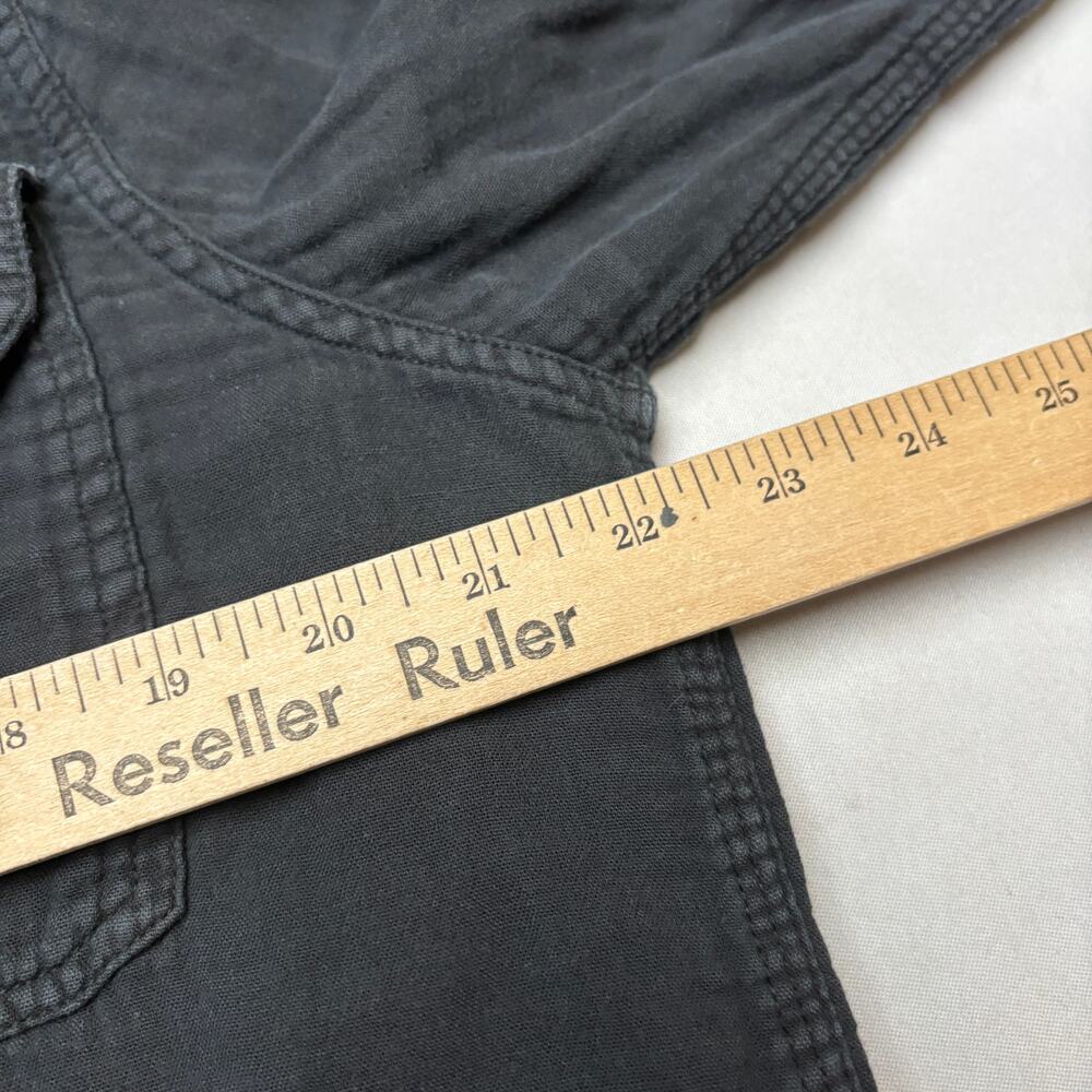 Buck Mason Long Sleeve Button Down Shirt Black Cotton Men Large Utility - Picture 6 of 10